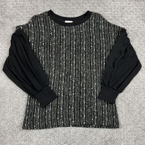 Anthropologie Deletta Top Womens Small Tweed Striped Pullover Multicolor